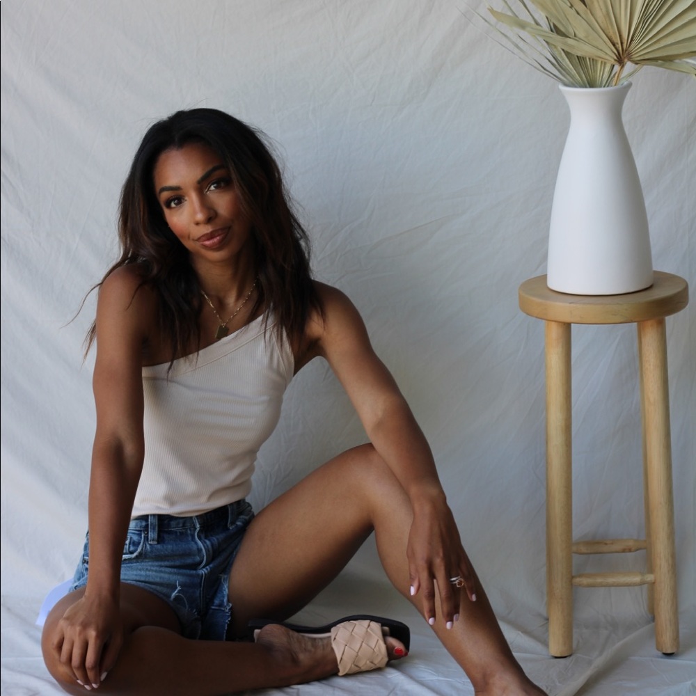 Iggy One Shoulder Top - Beige